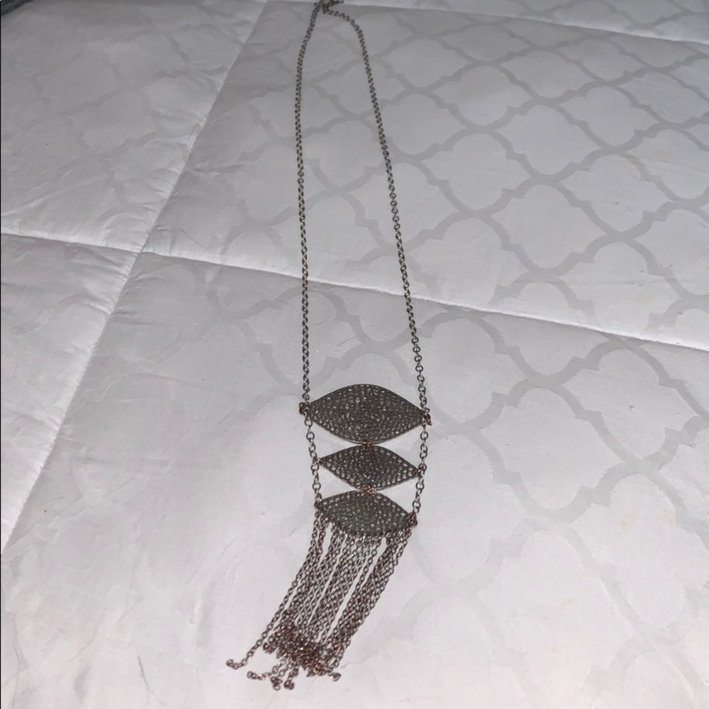 Silver chain with fringe